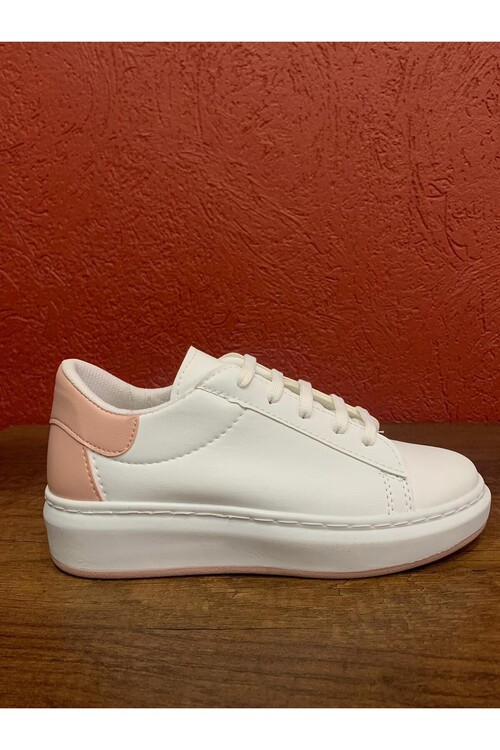 Modatalika Kadın Bağcıklı Termo Taban Sneaker Deri Spor Ayakkabı