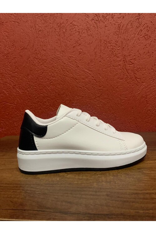 Modatalika Kadın Bağcıklı Termo Taban Sneaker Deri Spor Ayakkabı