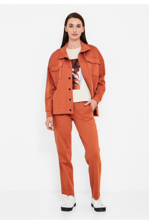 Modatalika Kadın Düğmeli Önden Cepli Spor Ceket Takım