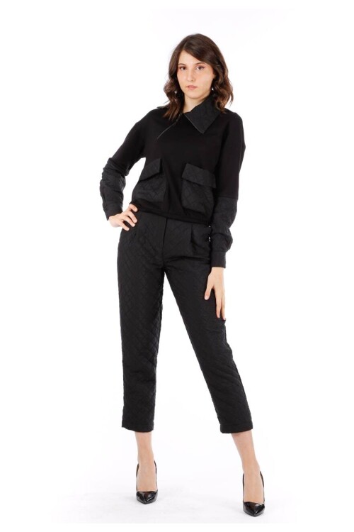 Modatalika Fermuarlı Yaka Detaylı Pantolon Alt-Üst Takım