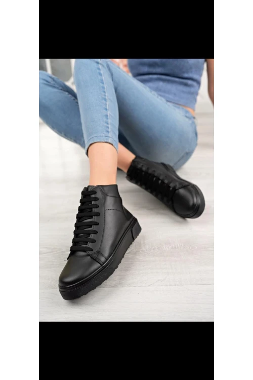 Modatalika Bağcıklı Yarım Boğazlı Spor Ve Günlük Şık Bot