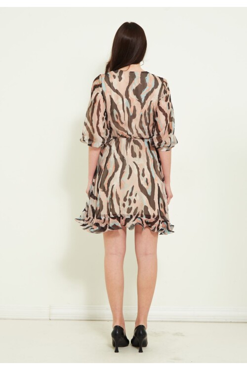 Modatalika Kadın Diz Boyu Truvakar Kol Elbise