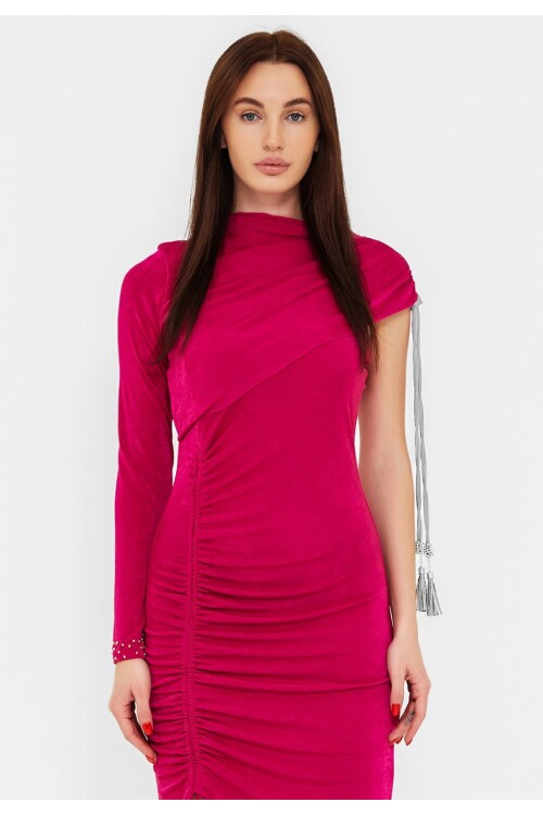 Modatalika Kadın Drapeli Omuz Detaylı Elbise