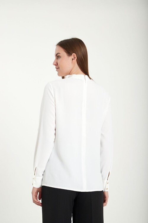 Modatalika Kadın Fularlı Yaka Gömlek