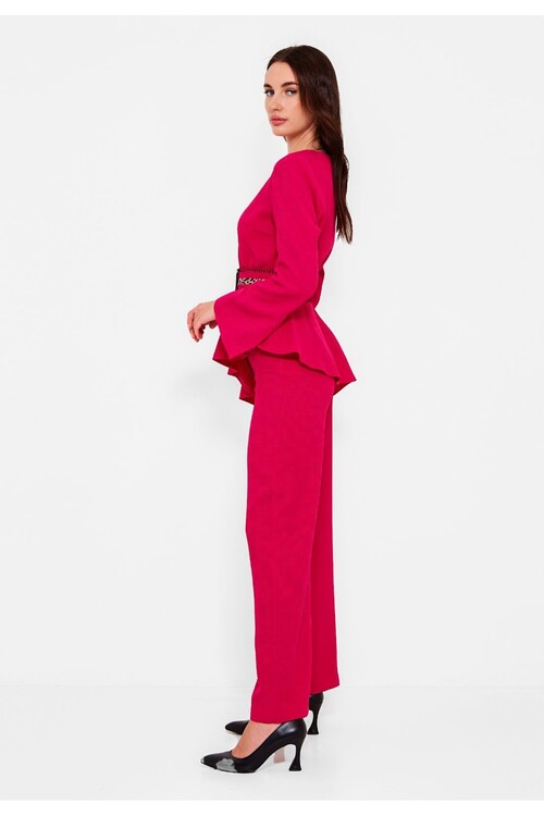 Modatalika Kadın Kemerli  Asimetrik Kesim Alt Üst Takım