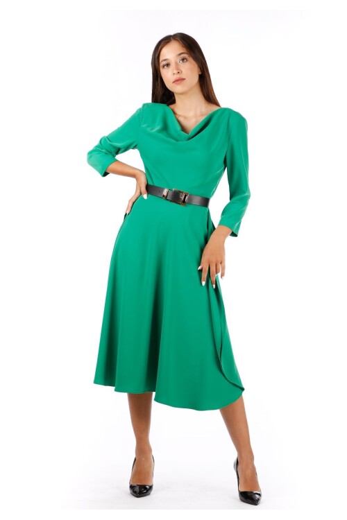 Modatalika Kadın Kemerli Midi Boy Elbise