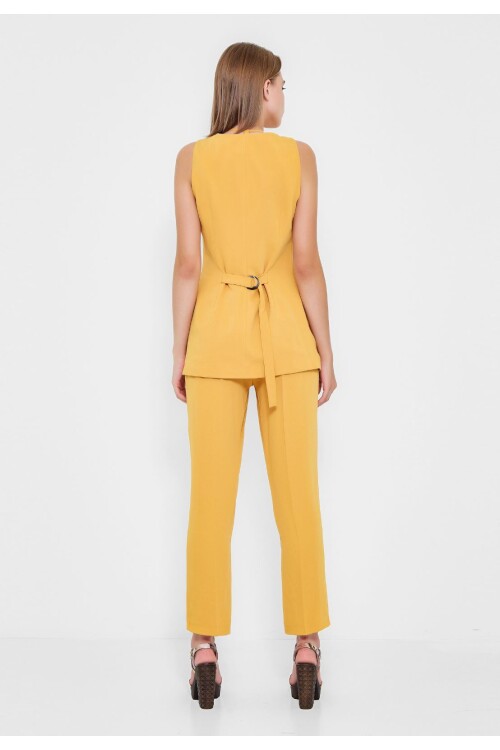 Modatalika Kadın Kolsuz Düğmeli İkili Takım