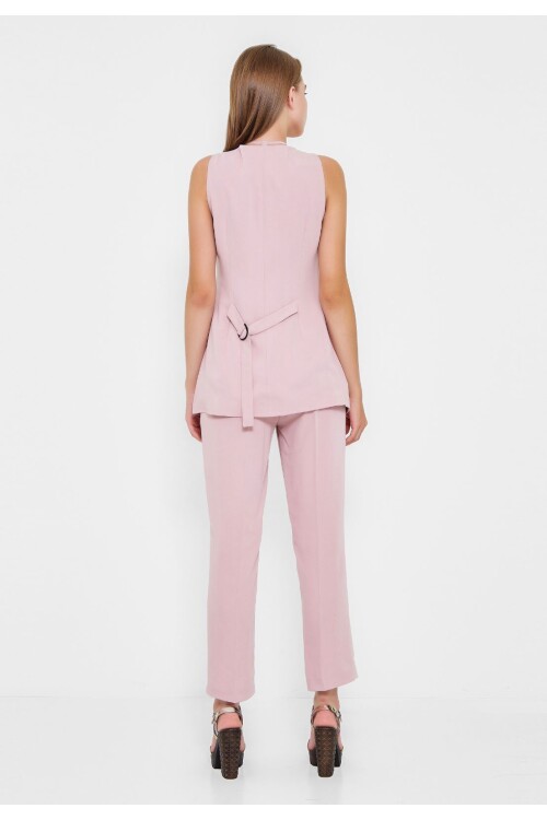 Modatalika Kadın Kolsuz Düğmeli İkili Takım