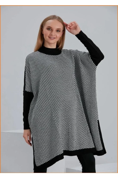 Modatalika Kadın Muhteşem Kalitesiyle Oversize Triko Panço