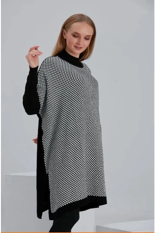 Modatalika Kadın Muhteşem Kalitesiyle Oversize Triko Panço