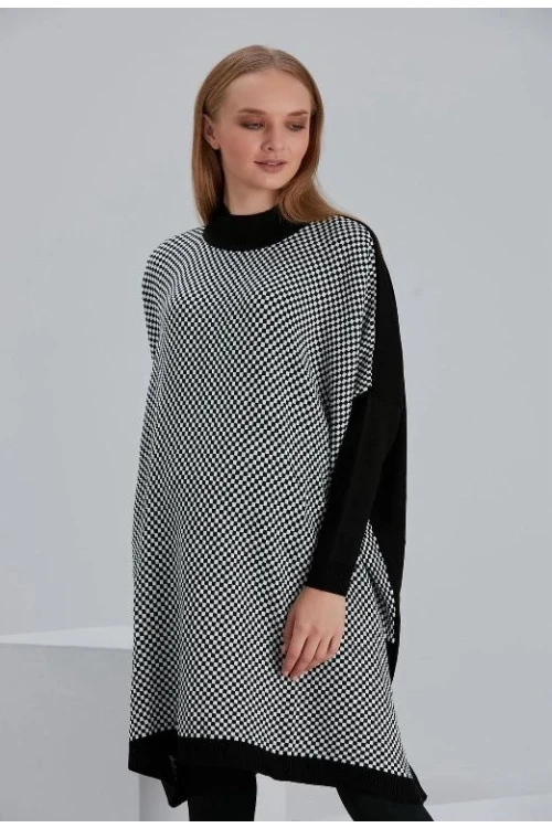 Modatalika Kadın Muhteşem Kalitesiyle Oversize Triko Panço