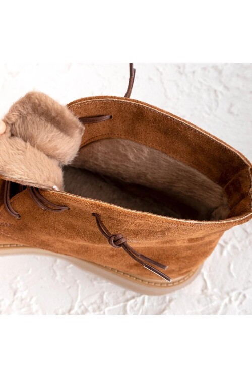 Modatalika Kadın Nubuk Kısa Bot