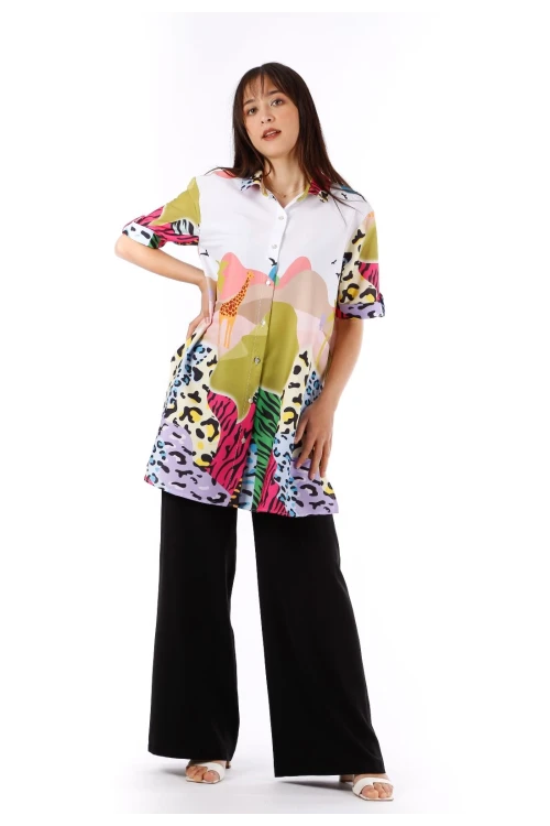 Modatalika Kadın Renkli Desenli Tunik