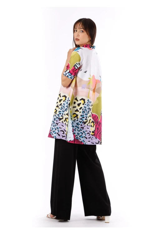 Modatalika Kadın Renkli Desenli Tunik