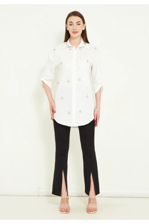 Modatalika Kadın Taşlı Gömlek