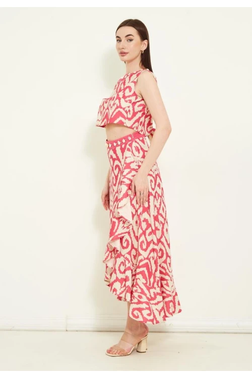 Modatalika  Keten  Etekli Crop Takım