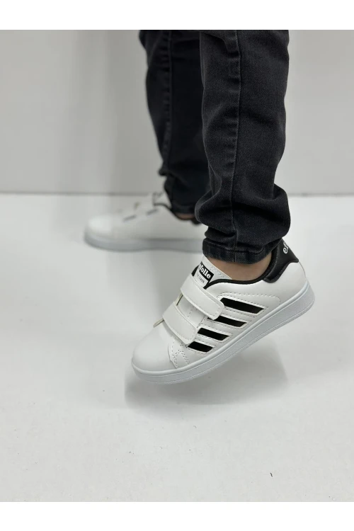 Modatalika Çocuk Çizgili Cırtlı Spor Ve Günlük Ayakkabı