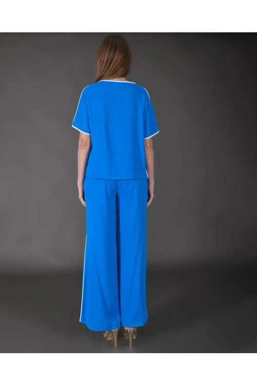 Modatalika Kadın Biye Detaylı Krep Kumaş Yeni Sezon İkili Takım