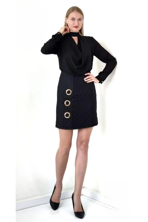 Modatalika Kadın Mini Boy Özel Tasarım Uzun Kol Elbise