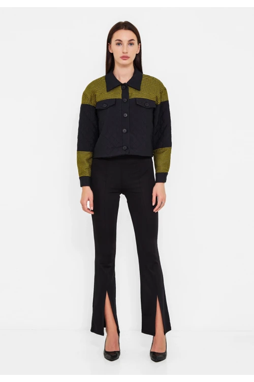 Modatalika Kadın Uzun Kollu Boydan Düğmeli Ceket