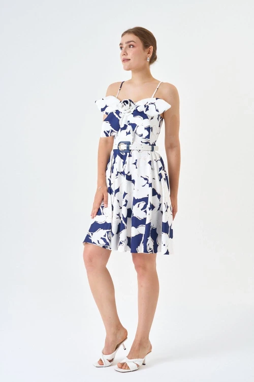 Modatalika Skuba Kumaş Mini Boy Varak Ve Dijital Baskı Detaylı Elbise