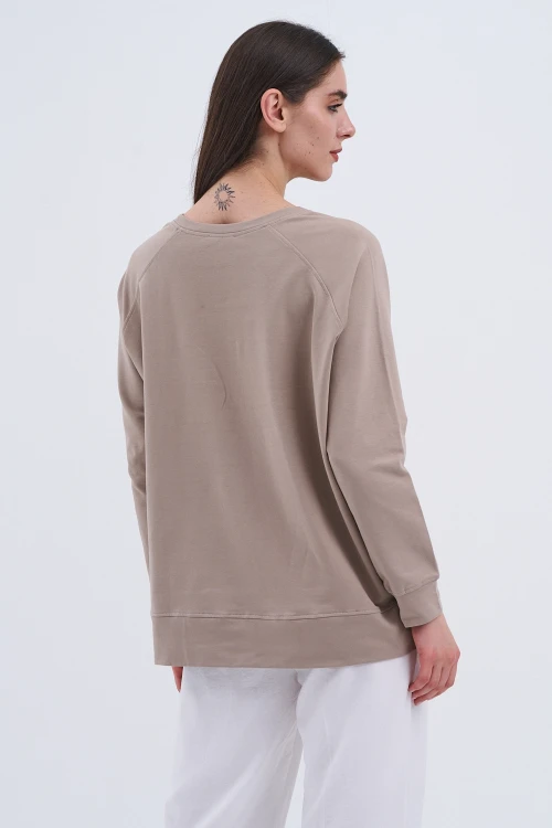 Trend Kadın Paris Yazılı Sweatshirt