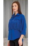 Favori Tekstil püsküllü denim tasarım ceket