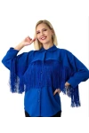 Favori Tekstil püsküllü denim tasarım ceket