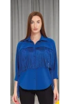 Favori Tekstil püsküllü denim tasarım ceket