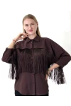 Favori Tekstil püsküllü denim tasarım ceket