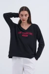 Trend Kadın Yeni SAN FRANCISCO yazılı sweatshirt ile şehir hayatının enerjisini üzerinizde taşıyın