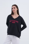 Trend Kadın Yeni SAN FRANCISCO yazılı sweatshirt ile şehir hayatının enerjisini üzerinizde taşıyın